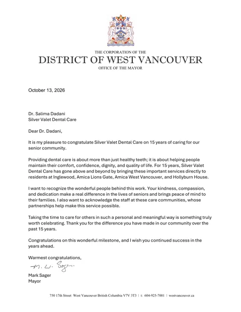 Letter from Mayor Mark Sager