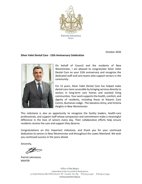 Greetings from Mayor Patrick Johnstone