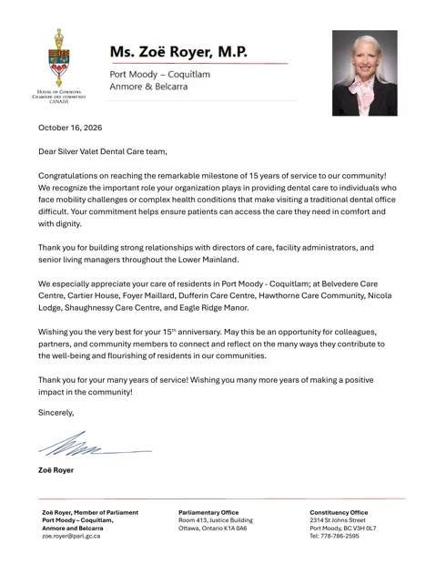Letter from MP Zoë Royer